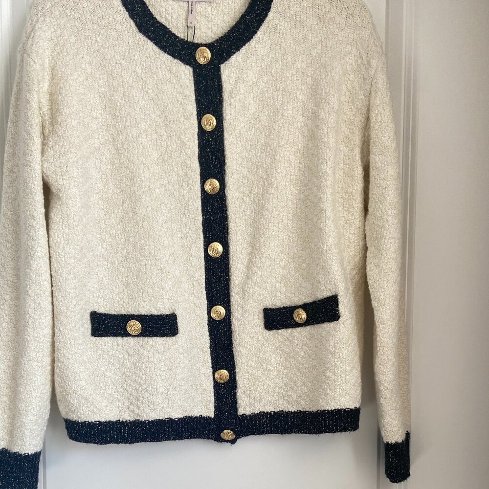 NWT BCBG GENERATION CARDIGAN BLK/WHT SIZE M